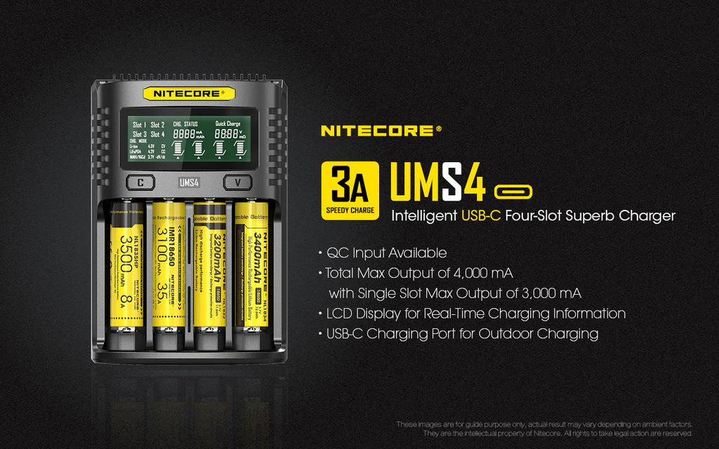 Nitecore UMS4 Four-Slot USB-C Charger