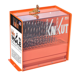 KnKut 110 Piece Fractional Jobber & Mechanics Step Point Bits Mobile Truck Display