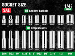 SK 24-Piece 1/4" Drive Chrome Socket Set