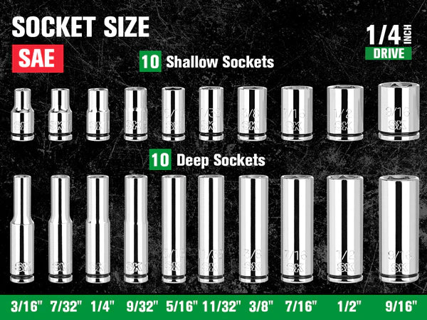 SK 24-Piece 1/4" Drive Chrome Socket Set