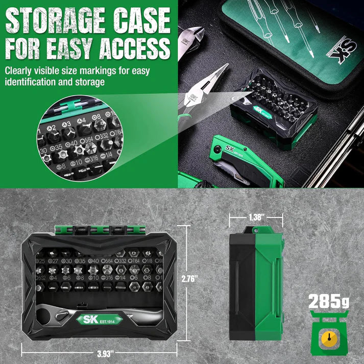 SK 32-Piece 1/4" Drive Micro Ratcheting Bit Set