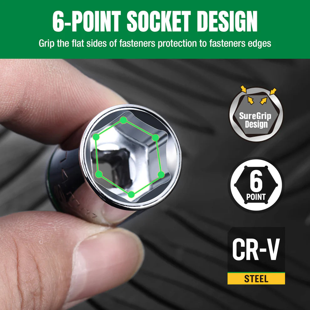 SK 13-Piece 3/8" Drive Standard Metric Chrome Socket Set