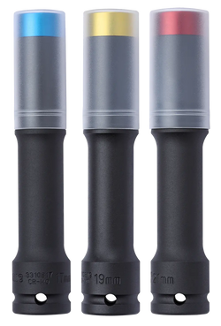 Wheel Socket, 1/2", 6pt. with Ring, 150 mml, 3pcs.