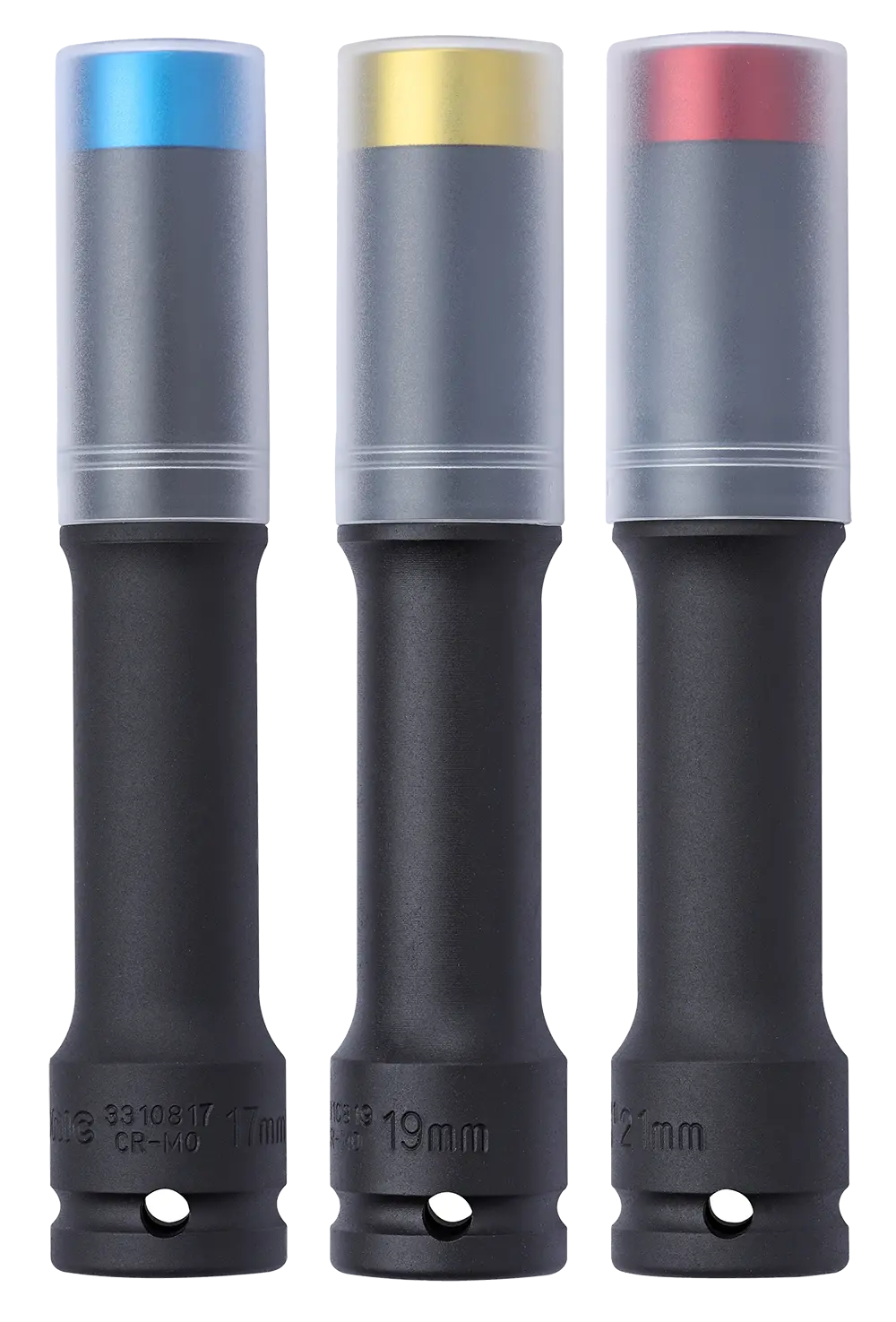 Wheel Socket, 1/2", 6pt. with Ring, 150 mml, 3pcs.
