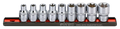 TX-E Socket Set on Rail, 1/2", 9pcs.