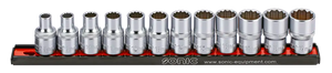 Sonic Tools 301203 Socket Set on Rail, 1/2", 12-Point. 12-Piece - Tool Leaks
