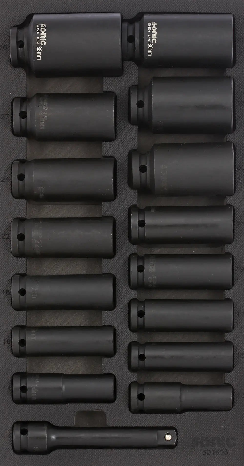 Impact Socket Set, Deep, 1/2", 16pcs. S SFS