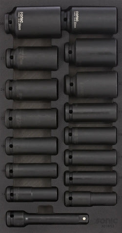 Impact Socket Set, Deep, 1/2", 16pcs. S SFS