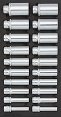 Socket Set, Deep, 1/2", 20pcs. S SFS