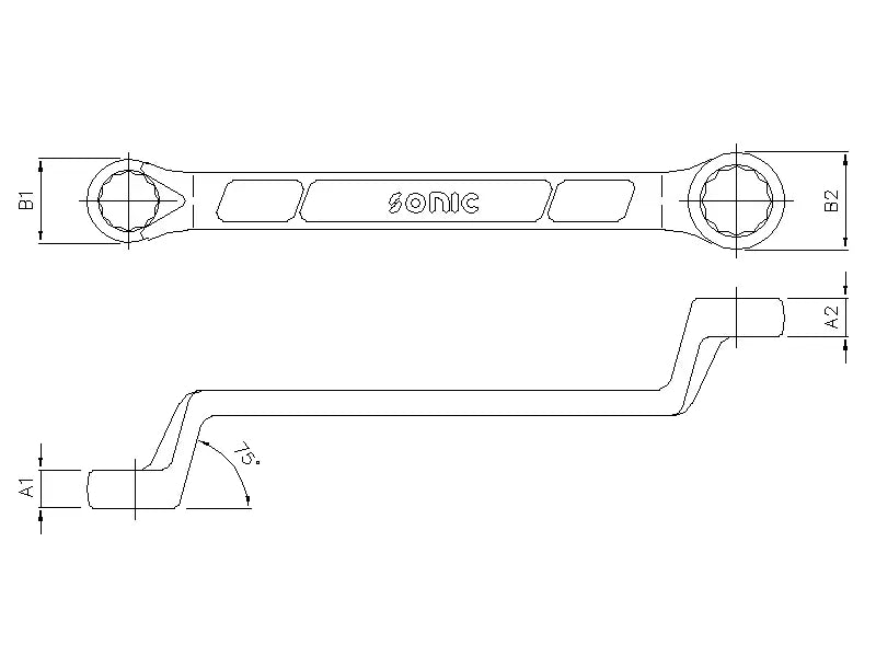 SAE Offset Ring Wrench Set in box, 45 degree, 7pcs.