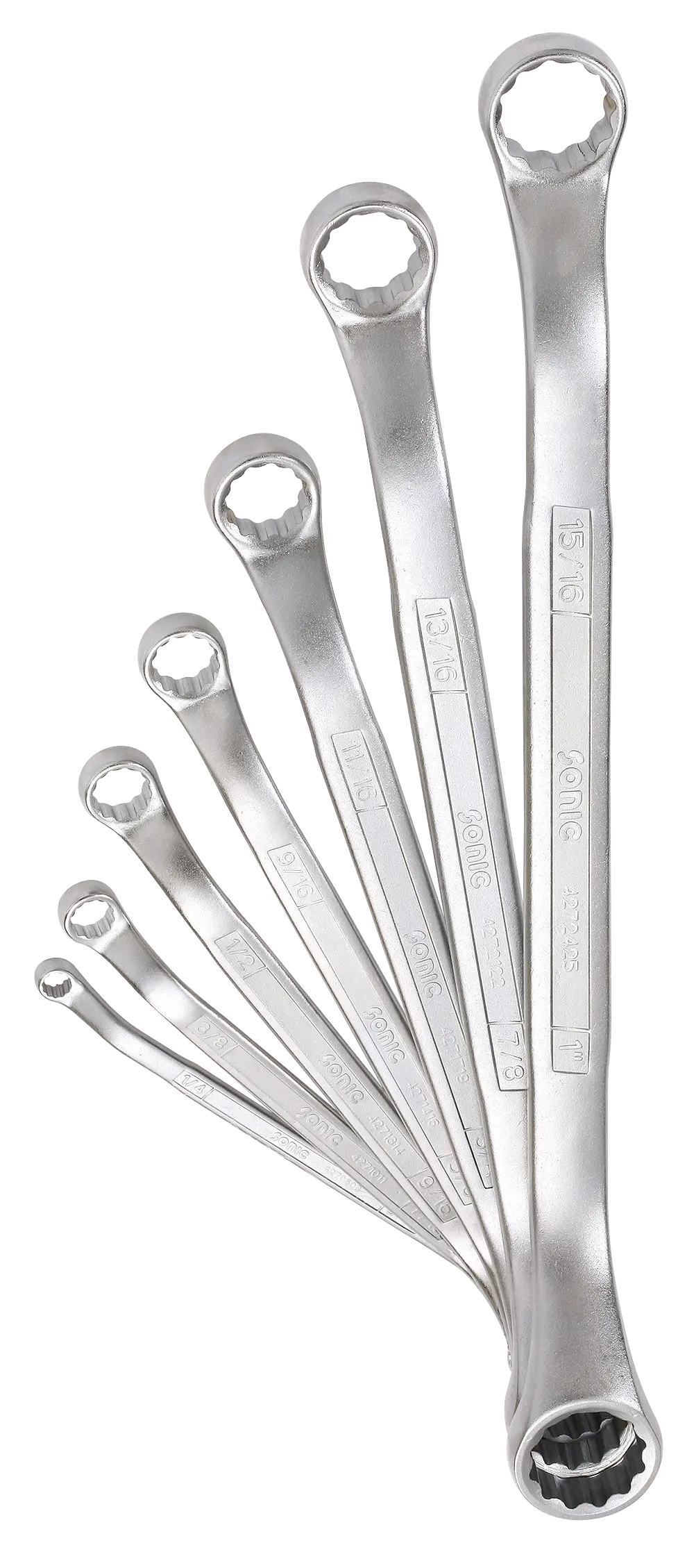 SAE Offset Ring Wrench Set in box, 45 degree, 7pcs.