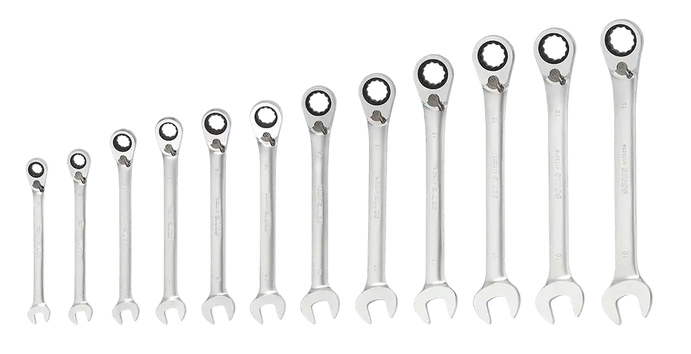 Reversible Ratcheting Wrench Set in Pouch, 12pt., 12 pcs.
