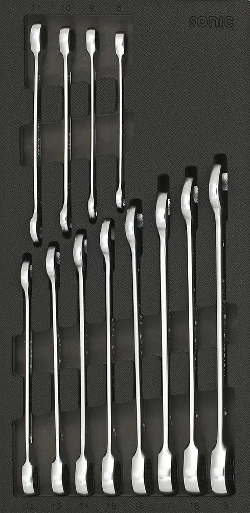 Flat Ring Ratchet Set, 12pt, 12pcs. S SFS