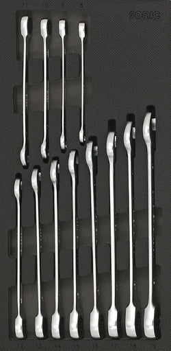 Flat Ring Ratchet Set, 12pt, 12pcs. S SFS