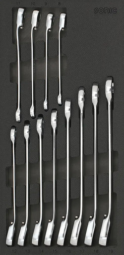 Reversible Ratcheting Wrench Set, 12pt., 12pcs. S SFS
