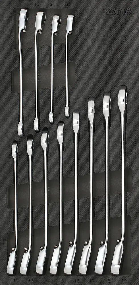 Reversible Ratcheting Wrench Set, 12pt., 12pcs. S SFS