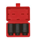 Hub nut impact socket set 1/2'', 12-pt. 3-pcs.