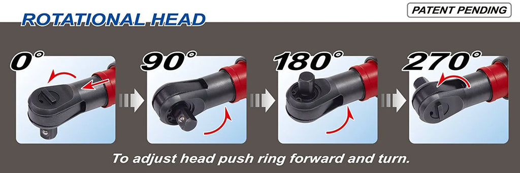 3/8" Rotational Head Ratchet Wrench
