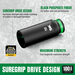 SK 12-Piece 3/8" Drive Deep Metric Impact Socket Set