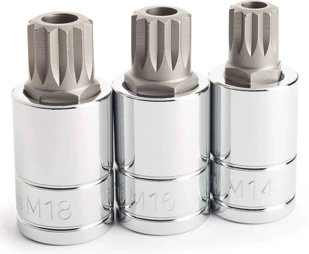 Titan 16083 3-Piece 1/2 in. Drive Tamper-Res XZN Bit Socket Set