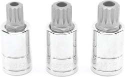 Titan 16083 3-Piece 1/2 in. Drive Tamper-Res XZN Bit Socket Set