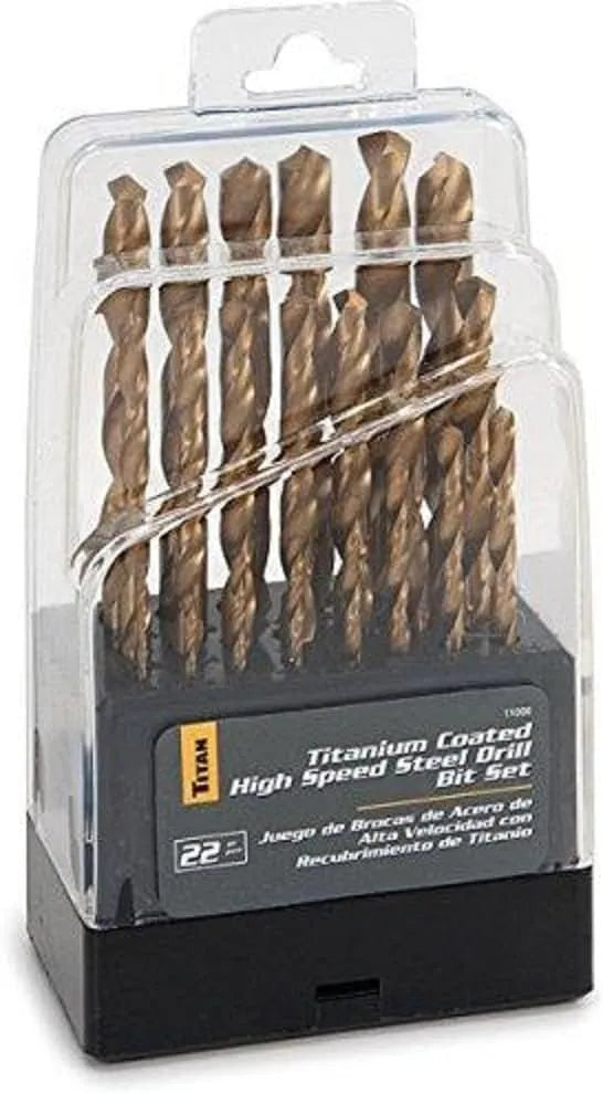 Titan 11006 22-Piece Titanium Drill Bit Set