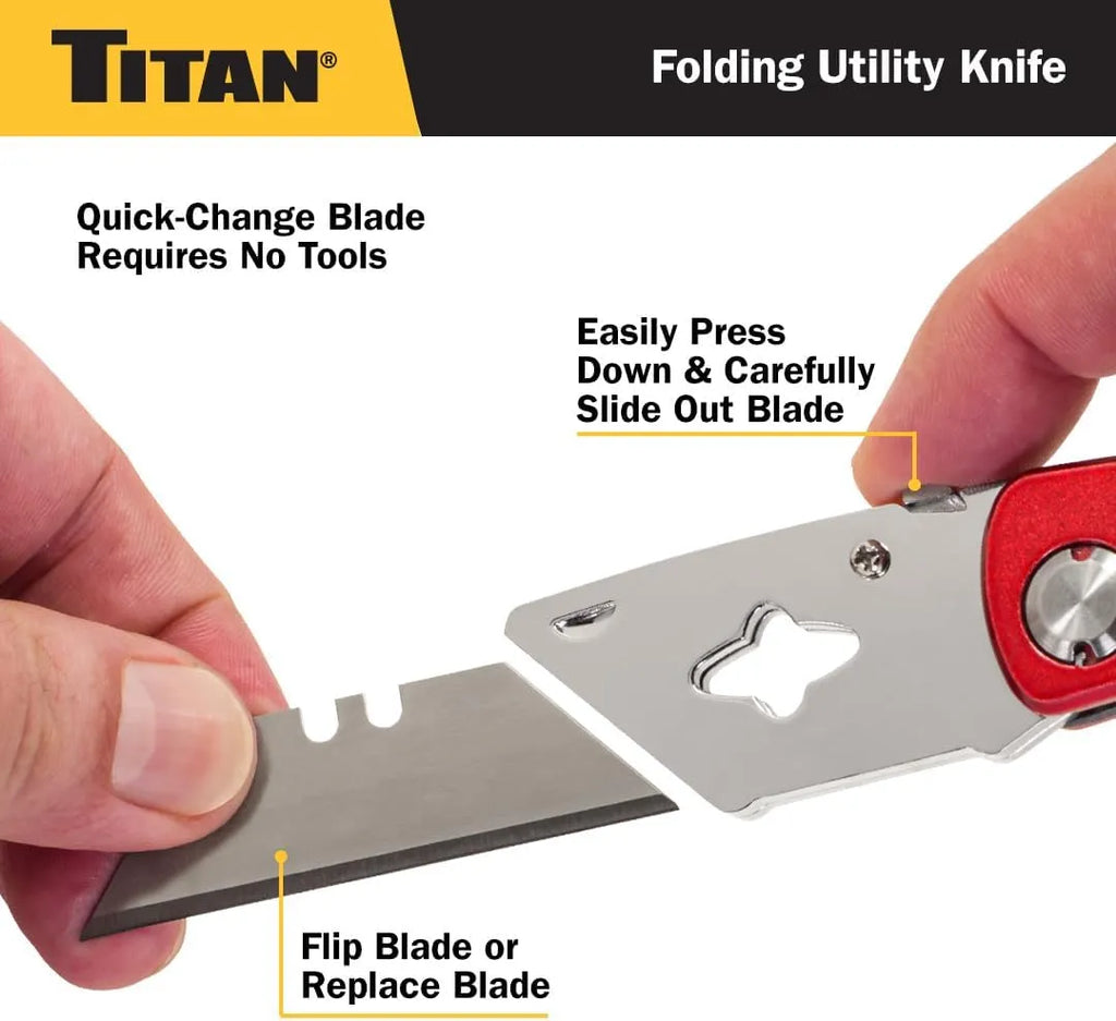 Titan 11015 Red Folding Utility Knife