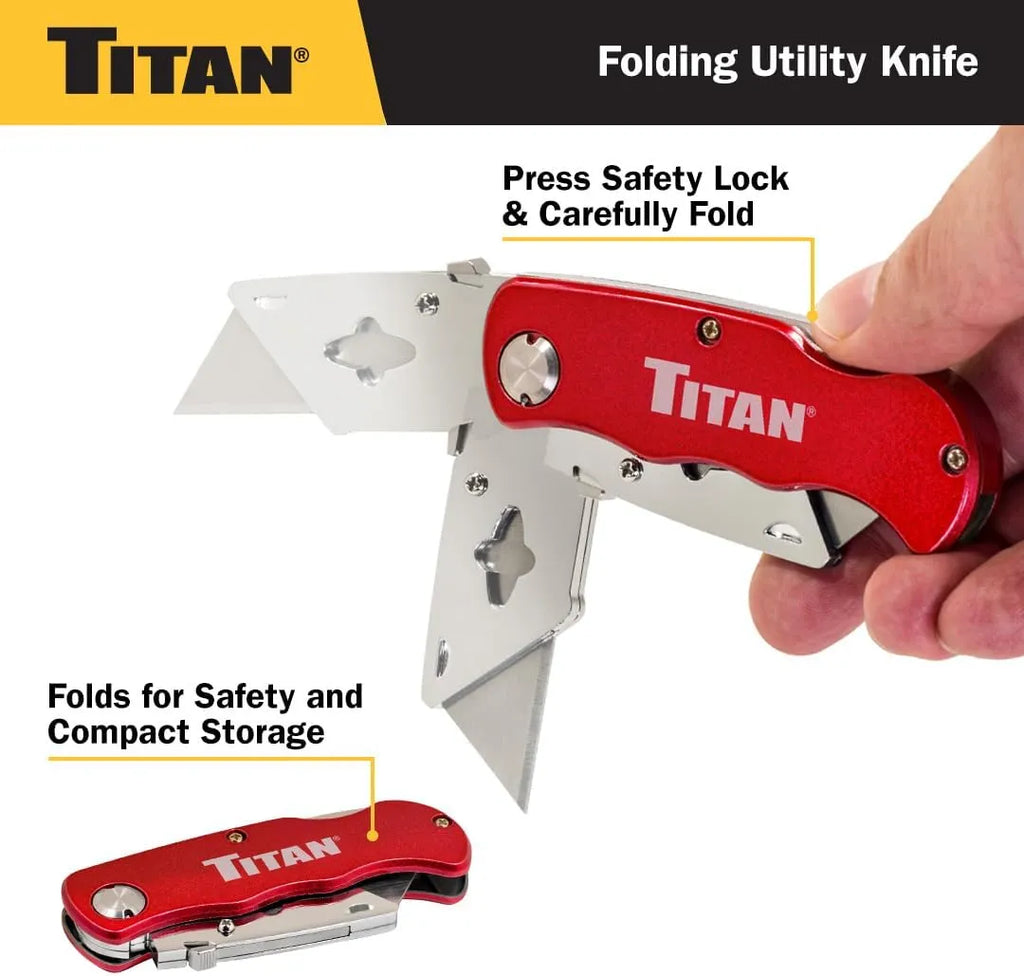 Titan 11015 Red Folding Utility Knife