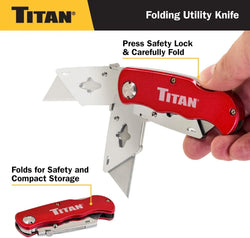 Titan 11015 Red Folding Utility Knife