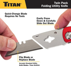 Titan 11020 2-Piece Folding Utility Knife Set