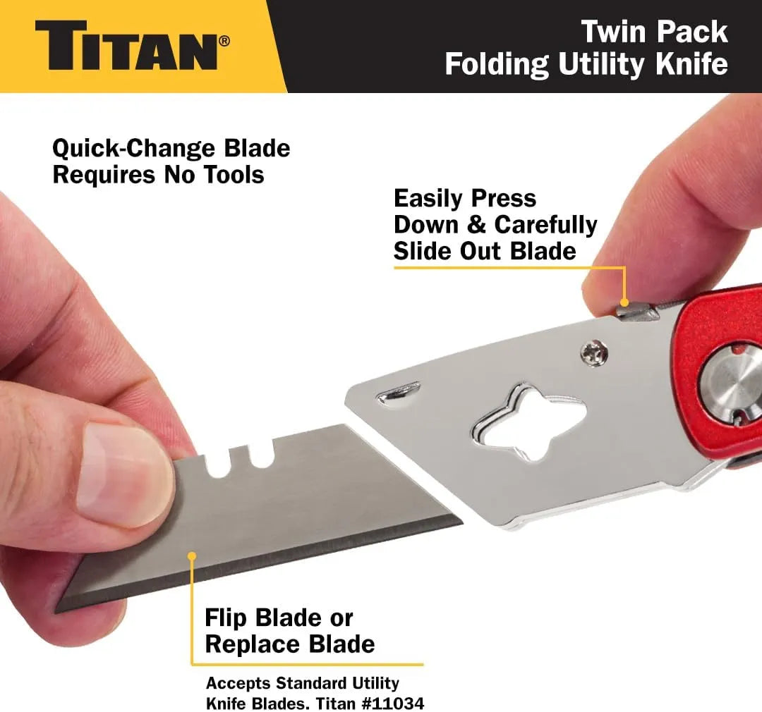 Titan 11020 2-Piece Folding Utility Knife Set