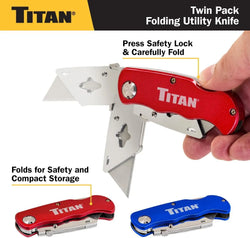 Titan 11020 2-Piece Folding Utility Knife Set