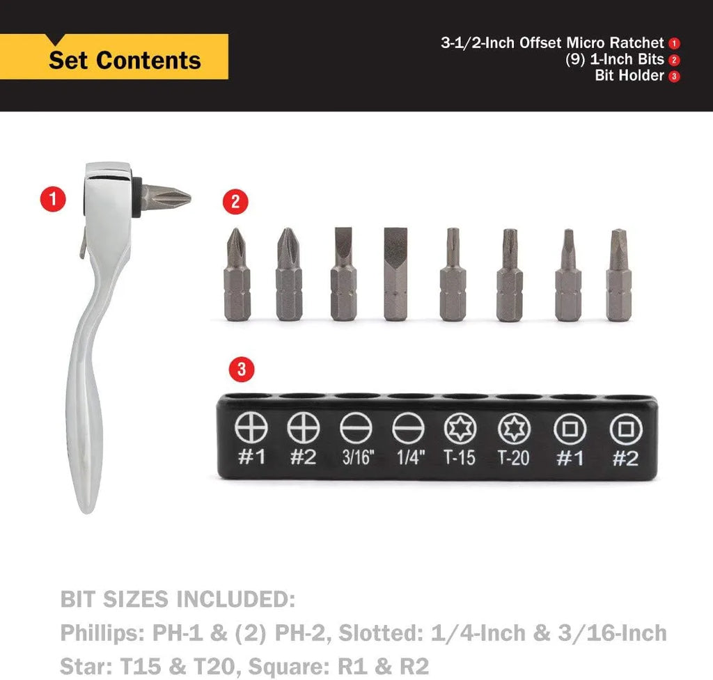 Titan 11205 Offset Micro Bit Driver With Bits
