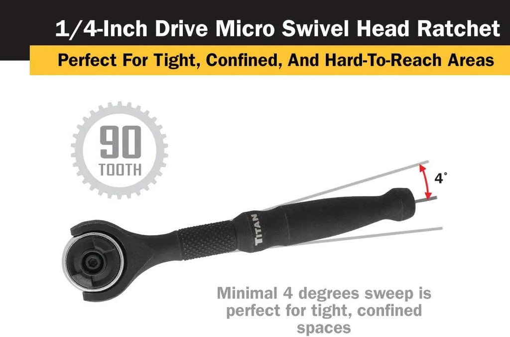 Titan 11313 1/4 in. Micro Swivel Ratchet