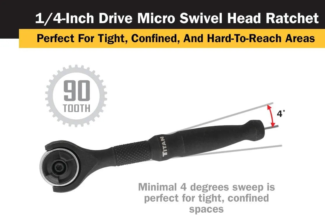 Titan 11313 1/4 in. Micro Swivel Ratchet