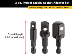 Titan 12061 3-Piece Stubby Impact Socket Adapter Set
