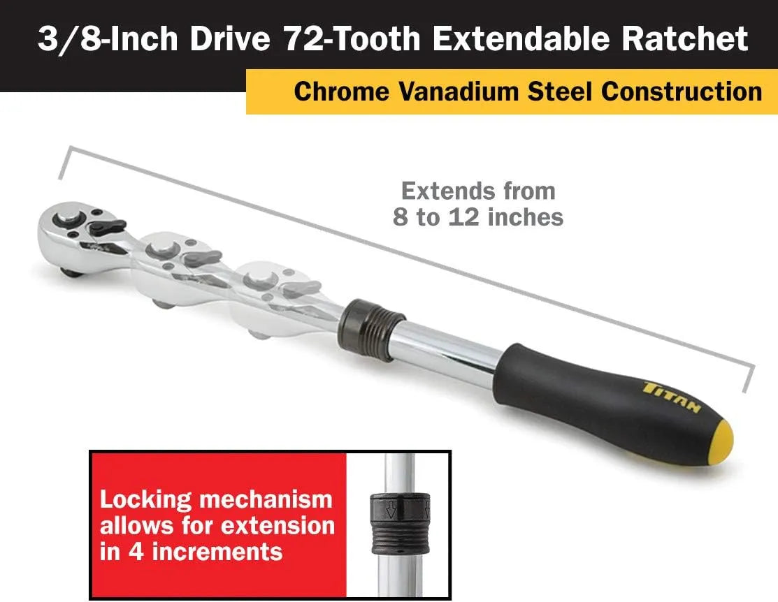 Titan 12069 3/8 in. Drive Extendable Ratchet