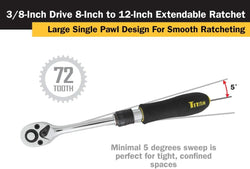 Titan 12069 3/8 in. Drive Extendable Ratchet