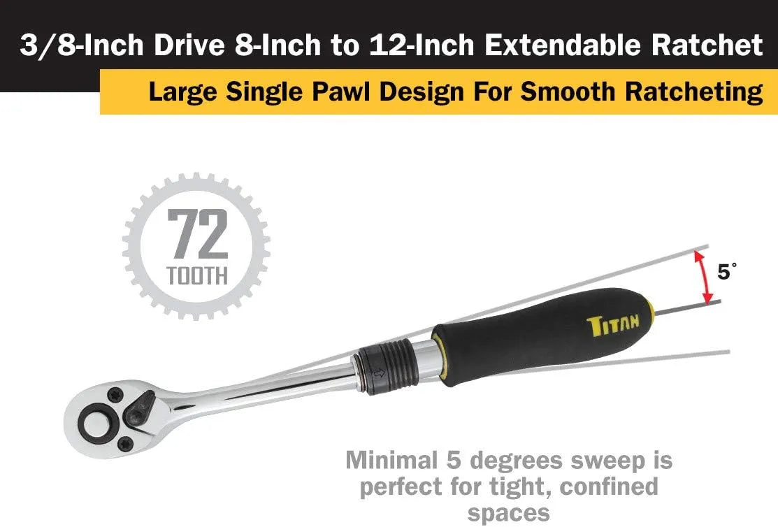 Titan 12069 3/8 in. Drive Extendable Ratchet