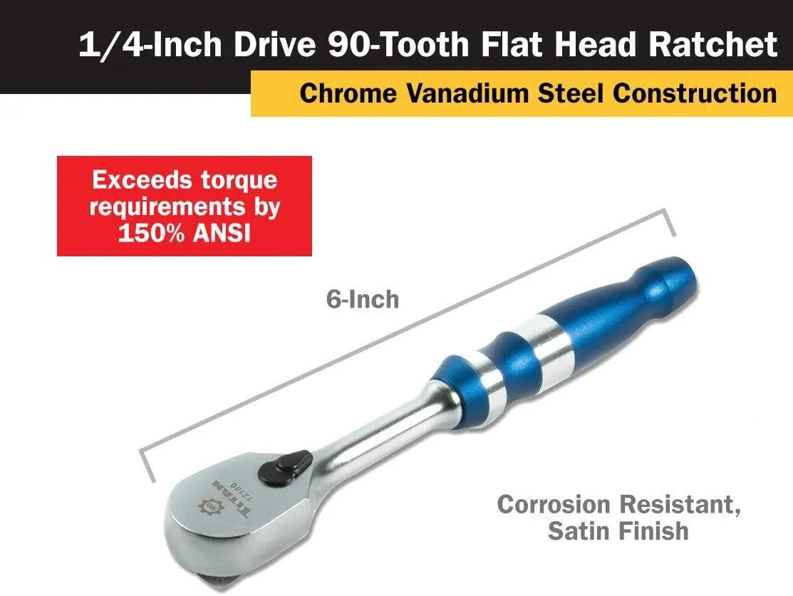 Titan 12160 1/4 in. Drive 6 in. 90 Tooth Ratchet