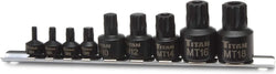 Titan 16138 9-Piece Stubby XZN Triple Square Impact Bit Socket Set