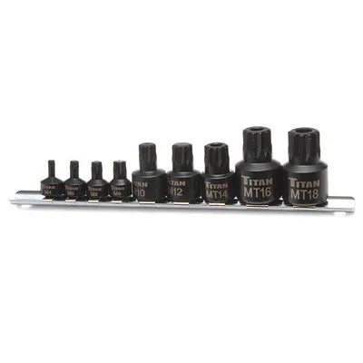Titan 49009 9-Piece XZN Triple Square Impact Bit Socket Set
