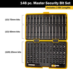 Titan 16148 148-Piece SAE & Metric Security Bit Set
