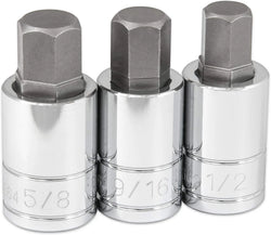 Titan 16162 3-Piece 1/2 in. Drive SAE Hex Bit Socket Set