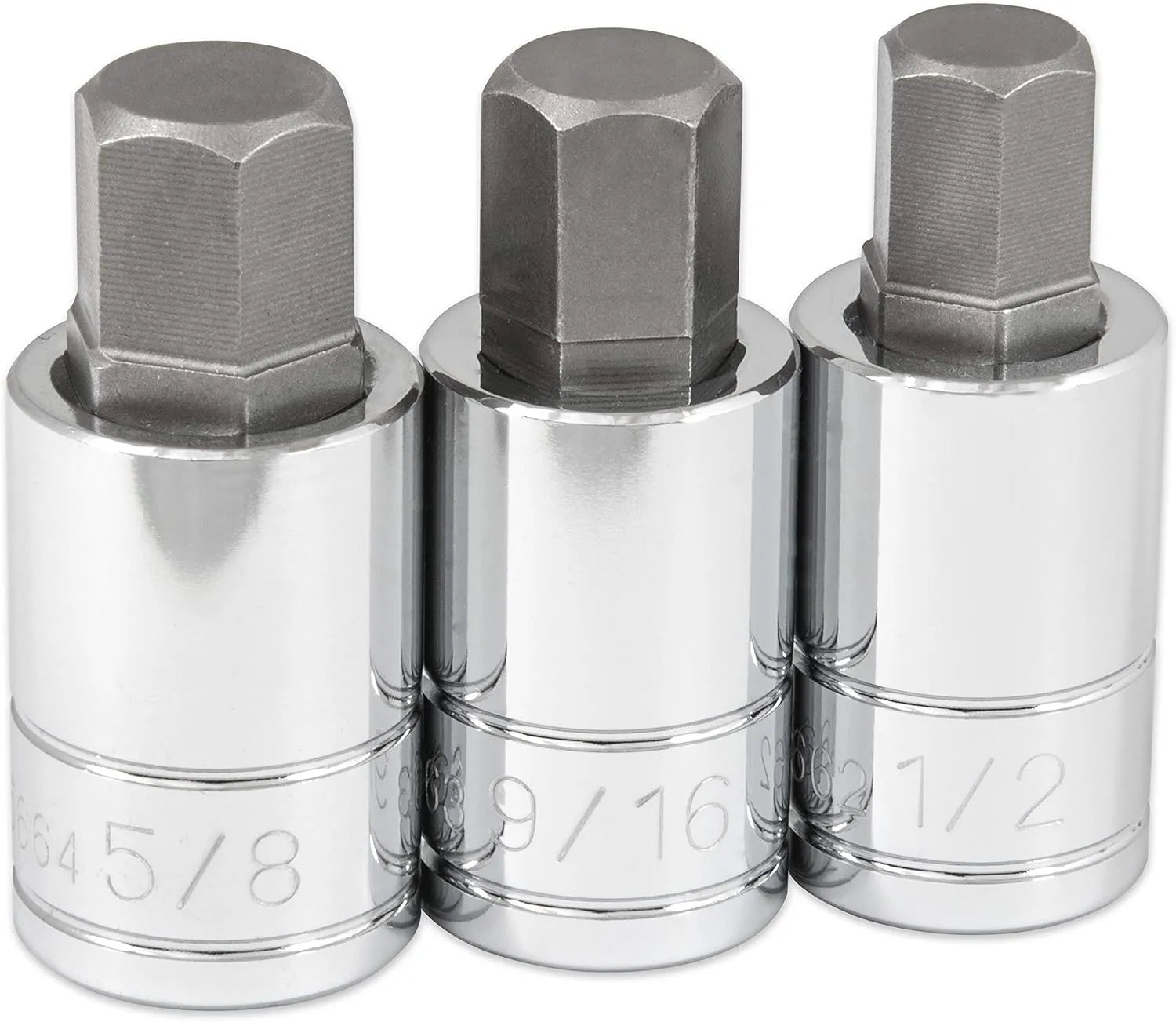 Titan 16162 3-Piece 1/2 in. Drive SAE Hex Bit Socket Set