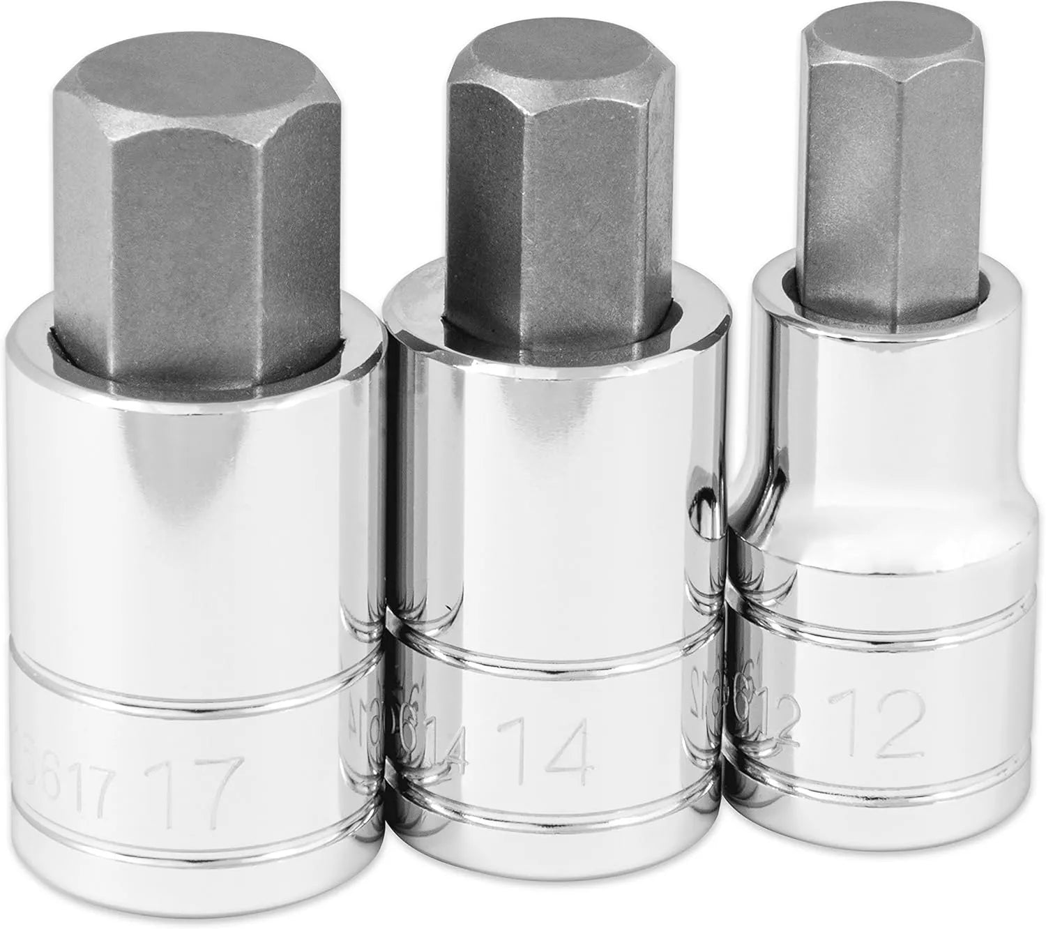 Titan 16163 3-Piece 1/2 in. Drive Metric Hex Bit Socket Set