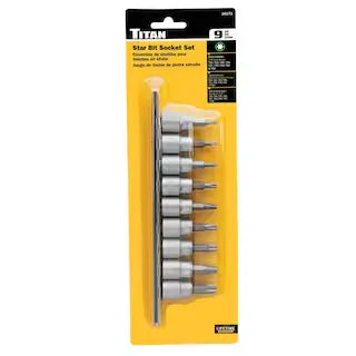 Titan 16171 9-Piece 3/8 in. Drive Star Bit Socket Set