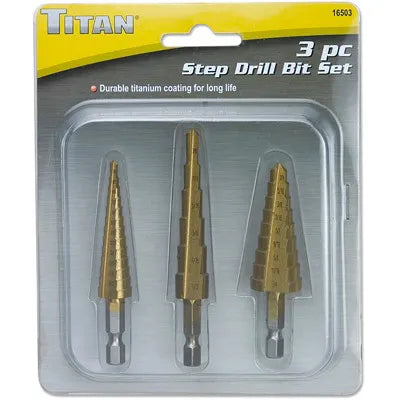 Titan 16503 3-Piece SAE Step Drill Bit Set