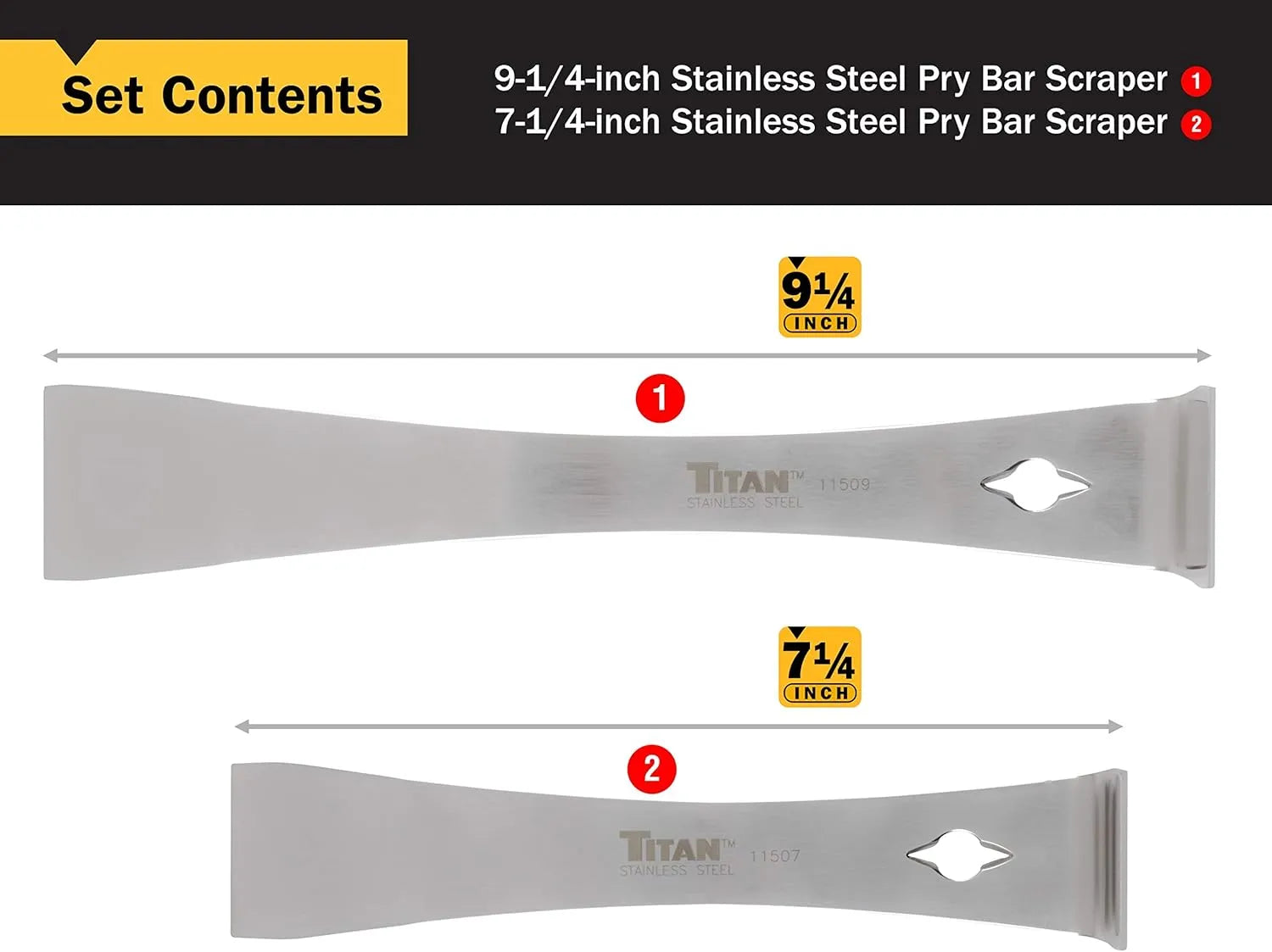 Titan 17005 2-Piece Stainless Pry Bar & Scraper Set