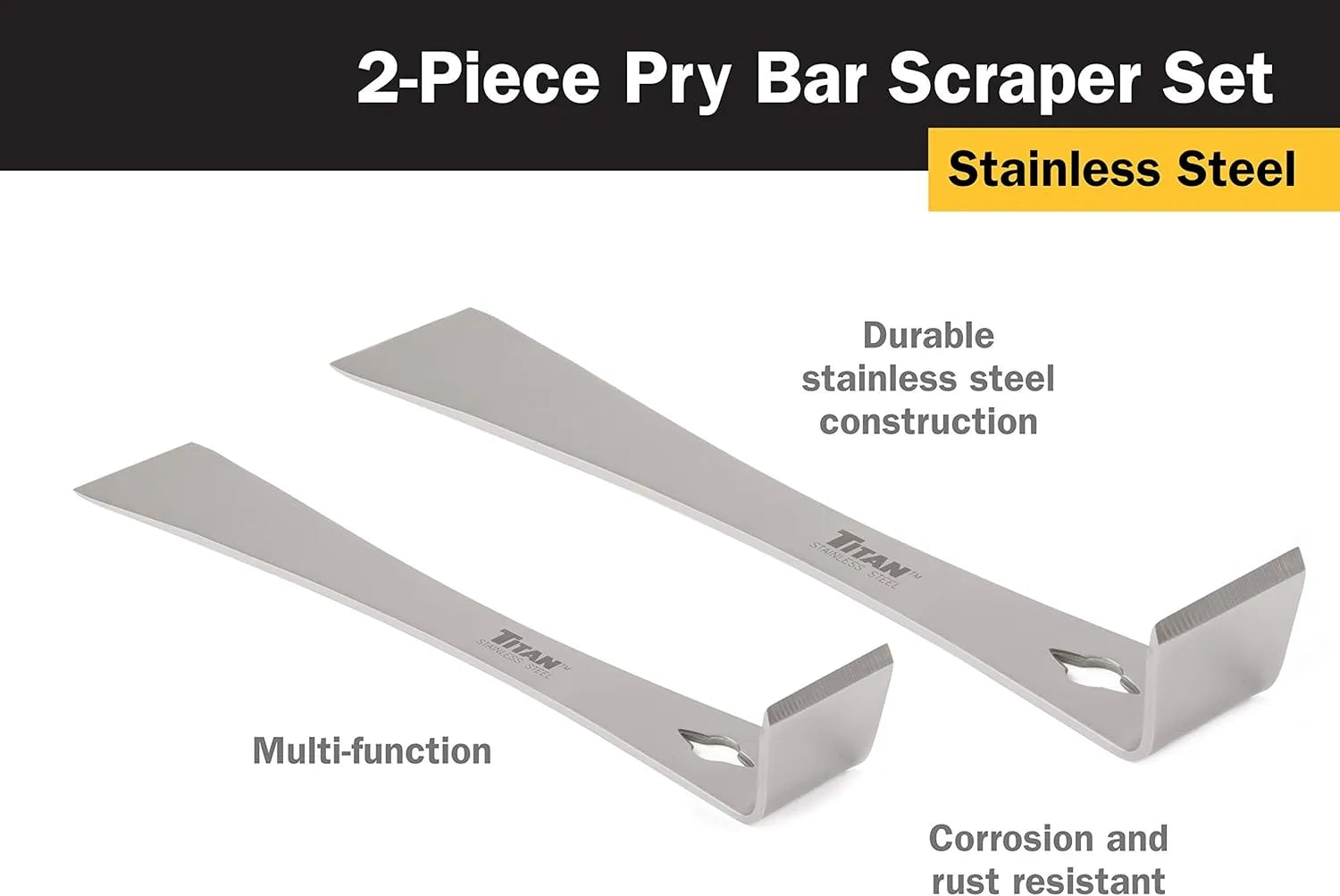 Titan 17005 2-Piece Stainless Pry Bar & Scraper Set